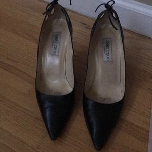Jimmy Choo black leather pumps